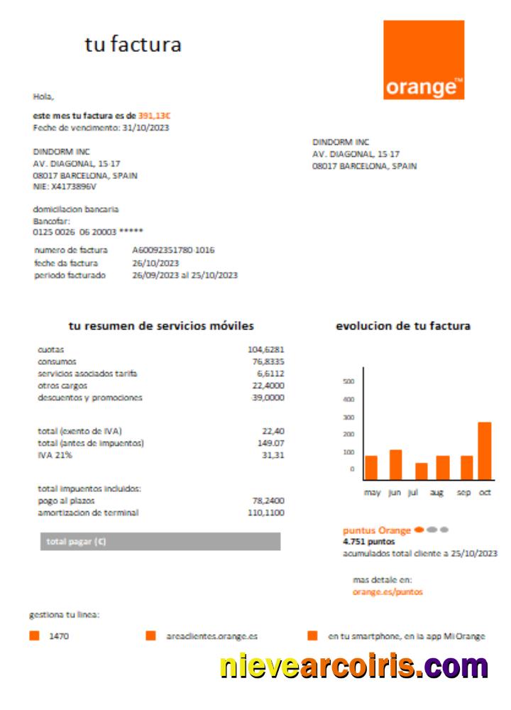 Orange Spain utility business bill